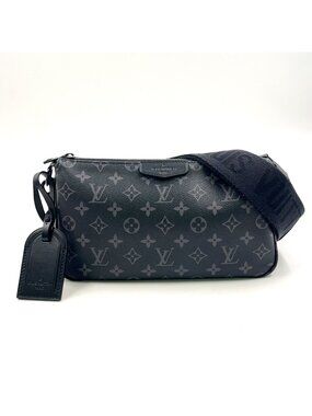 Louis Vuitton Pochette Soir XL Canvas Black Shoulder Bag